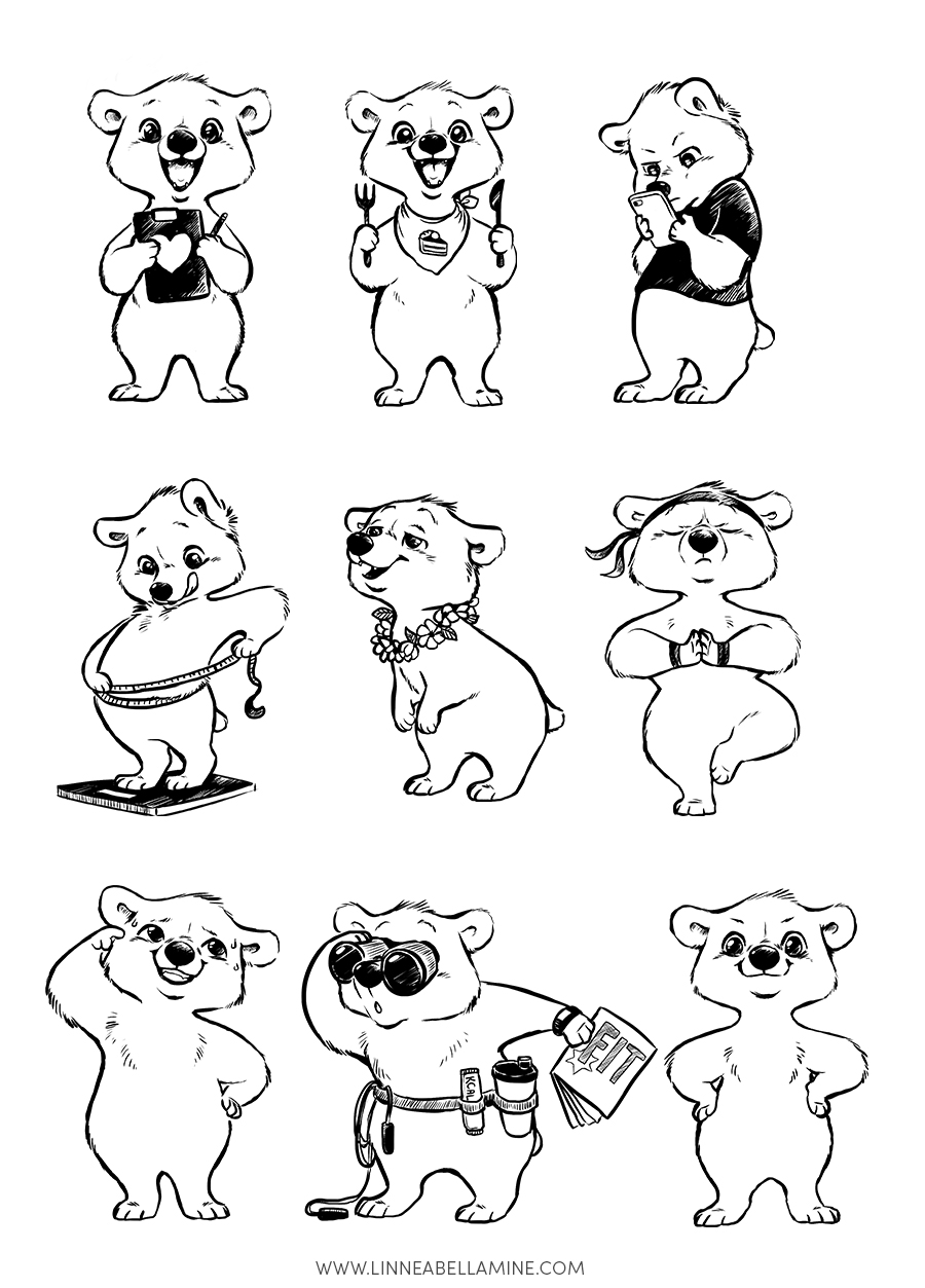 Bono hahmokuvitukset Diske oy'lle / Linnea Bellamine